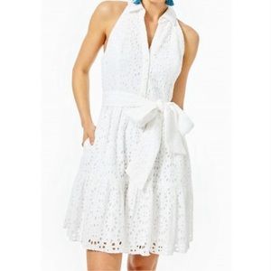 NWT! Lilly Pulitzer Resort White Beach Paradise Eyelet Trisha Shirtdress Size 4